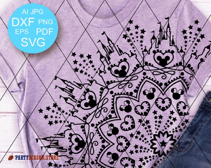 Download Mandala Disney Svg Design - Layered SVG Cut File