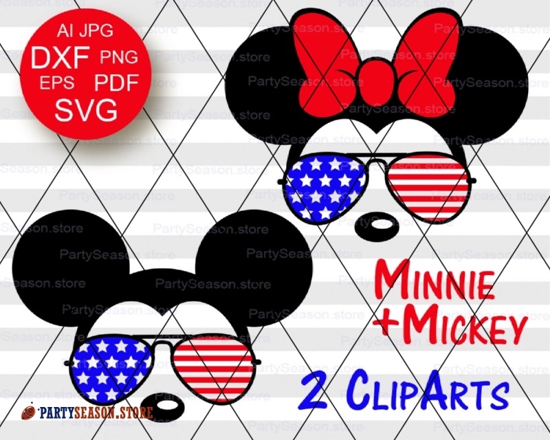Download Mickey Sunglasses Usa Flag