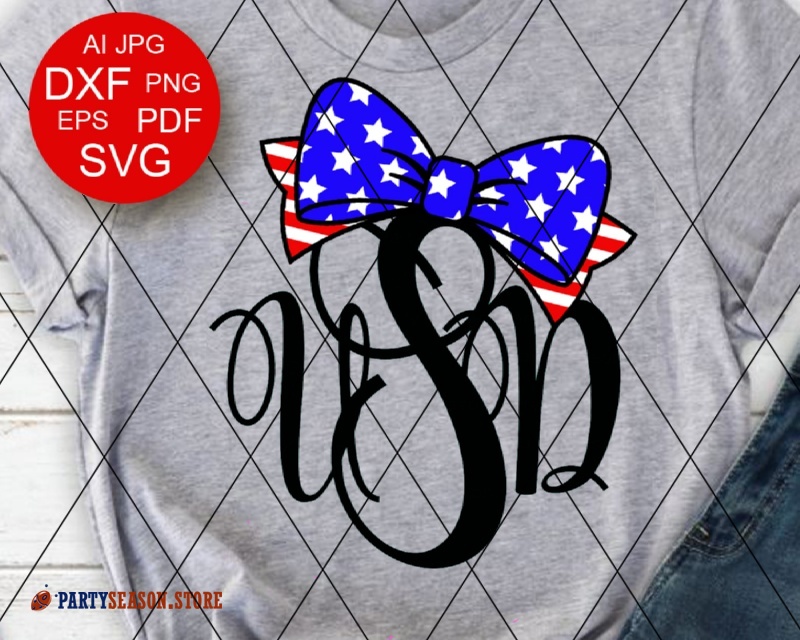 Free Monogram 4Th Of July Svg SVG PNG EPS DXF File