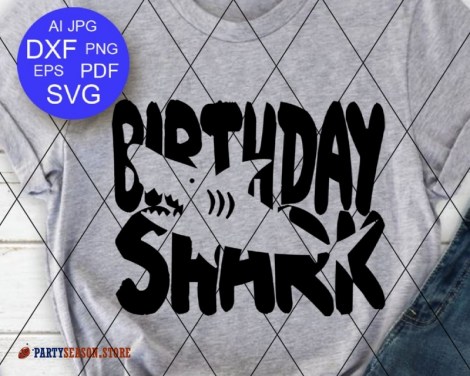 Download Birthday Shark svg